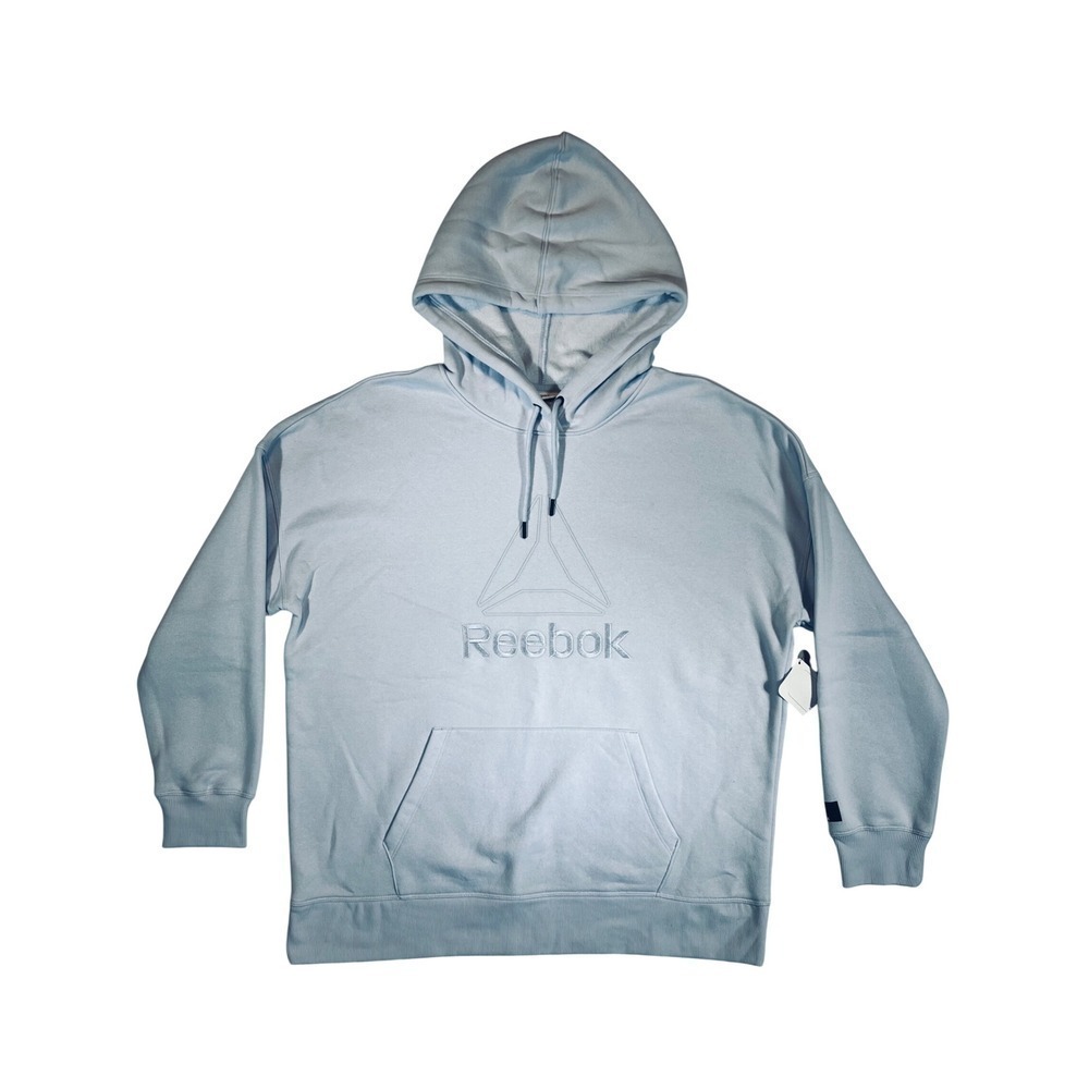 Reebok Womens Light Blue Relaxed Fit Hoodie Sweatshirt Size XL